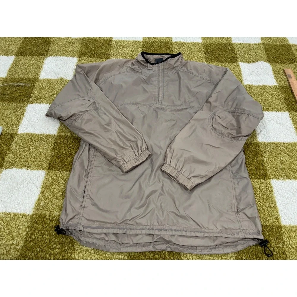 Oakley Software Vintage Quarter Zip Windbreaker Jacket Tan Men XL Nylon Pullover